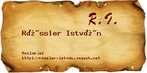 Rössler István névjegykártya